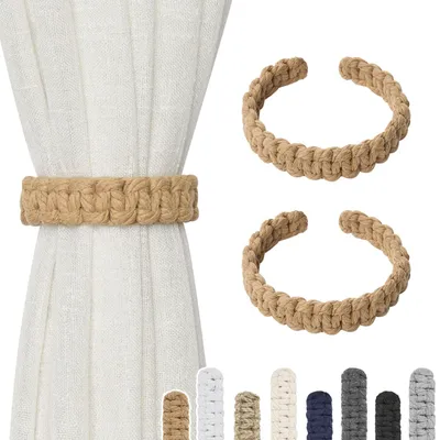 Produktbild von Raffhalter aus natürlicher Baumwolle, rustikaler Stil, handgefertigt, geflochten