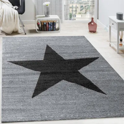 Produktbild von Designer Teppich Modern Geschwungene Wellen Linien Muster Kurzflor Meliert Grösse 60x100 cm