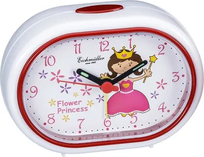 Produktbild von Analoger Wecker Kinderwecker Reisewecker weiß mit Prinzessin Motiv