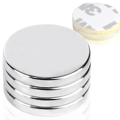 Image de Aimants en néodyme 20 x 3 mm, puissants – Lot de 4 aimants puissants, autocollants, pour tableaux magnétiques, tableaux blancs et réfrigérateurs