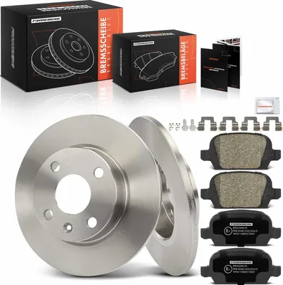 Produktbild von Frankberg 2x Bremsscheiben 4x Bremsbeläge Hinterachse für Opel Corsa C F08 F68 X01 Tigra Twintop X04