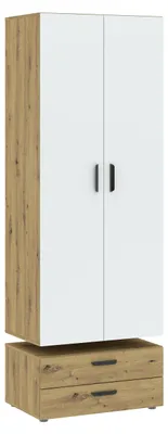 3-türiger Kleiderschrank Sonoma-Eiche, 5 Böden, Kleiderstange