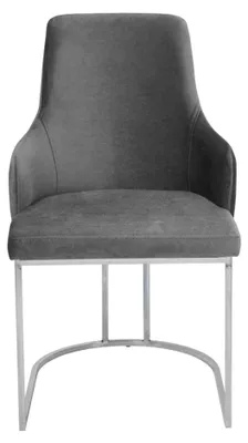 Produktbild von Grauer Polster Metallstuhl Luxuruiöse Esszimmer Sitzstühle Küchen Möbel