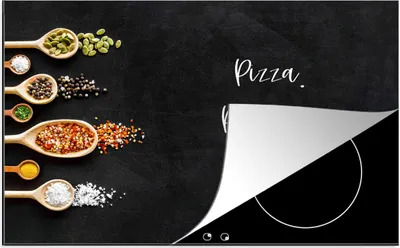 Produktbild von KitchenYeah© Herdabdeckplatte Pizza. Pasta und Wein. - Zitate - Lebensmittel - Gewürze - Sprichwörter , 81x52cm, Küche Deko, Glaskeramikkochfeld Herdabdeckung, Abdeckplatte fùr Kochfeld