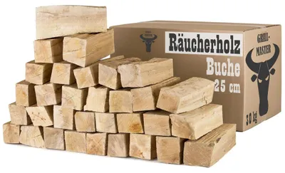 Produktbild von Buche Smoker Holz Räucherholz Brennholz 30 kg Buchenholz ohne Rinde 25 cm Kaminholz Smoke Feuerholz Grillen Wood BBQ Rauch Raeuchern Smokewood Grillmaster