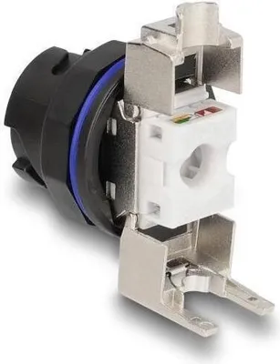 Produktbild von Delock RJ45 Cat.6A Einbaubuchse mit LSA Anschluss schwarz