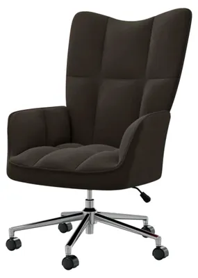 Produktbild von Relaxsessel mit Rückenlehne, Einzelsessel für Wohnzimmer und Schlafzimmer, Dunkelgrau Samt