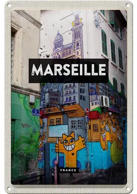 Produktbild von Blechschild Reise 20x30cm Marseille France Reiseziel
