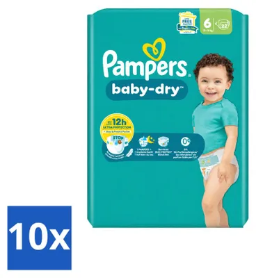 Immagine prodotto di 10 pannolini Pampers Baby-Dry, taglia 6, confezione - 10 pezzi