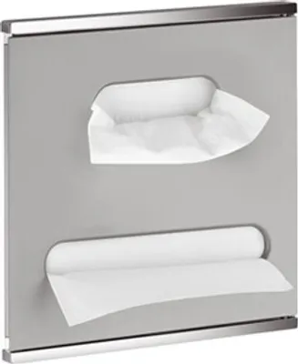 Produktbild von Keuco Plan Integral Modul Waschtisch 3 326 x 325 x 143 mm links mit Kleenexbox - verchromt/Aluminium lackiert - 44977011701