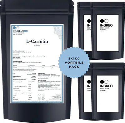 Produktbild von L-Carnitin Tartrat  Pulver (40-100 Mesh) – 5kg (5X1kg)