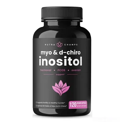 Immagine prodotto di Myo & D-Chiro Inositolo (120 capsule) Integratore alimentare, salute femminile, fertilità, desiderio di avere un figlio, equilibrio ormonale