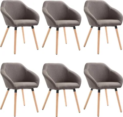 Produktbild von vidaXL Esszimmerstühle 6 Stk. Taupe Stoff