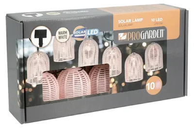 Produktbild von Party-lichterkette - rosa - 10 LED-Birnen - warmweis - 270 cm - Solar