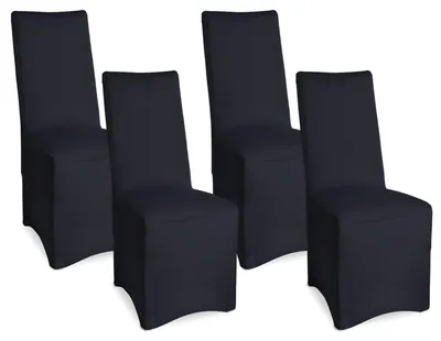 Immagine prodotto di Beautissu Set di 4 coprisedie per banchetti Leona, 45x90 cm, nero
