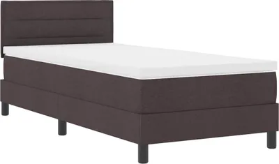 Zdjęcie produktu dla vidaXL Łóżko sprężynowe z materacem ciemnobrązowe 90 x 190 cm tkanina