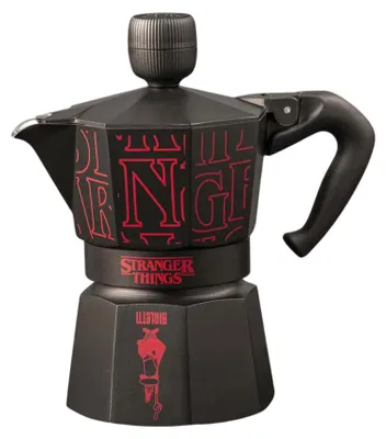 Produktbild von Bialetti Stranger Things, Mokka-Kanne, Schwarz, Rot, Aluminium, Thermoplast, Moka Express, 1 Stück(e)