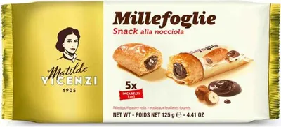 Produktbild von Matilde Vicenzi Millefoglie Snack alla nocciola 5x25g