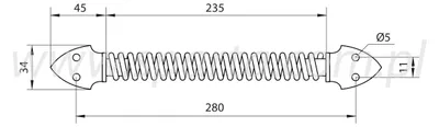 Produktbild von Torx L-283 mm Türschließfeder verzinkt weiß für Tor und Pforte