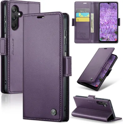 Produktbild von Galaxy A25 Hülle, Leder Brieftasche Kartenfach Schutzhülle mit Standfunktion für Samsung Galaxy A25 Lila