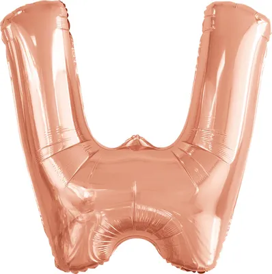 Image de Ballon en plastique lettre W or rose - 88cm