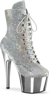 Produktbild von ADORE-1020SQ-02 Damen Booties von Pleaser, Silber EU 41, US 11