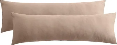 Produktbild von NatureMark 2er Pack Jersey Kissenbezug Kissenhülle Kissenbezüge Seitenschläferkissen Nackenkissen viele Größen und Farben  (40 x 145 cm (Seitenschläfer/Stillkissenbezug), Sand/Beige)