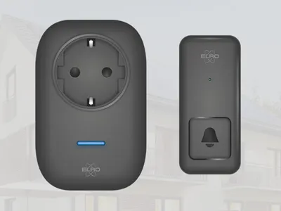 Image de ELRO DB4000 Kit de sonnette de porte cinétique sans fil - récepteur enfichable - prise de courant