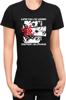Produktbild von Damen T-Shirt Demon Anime Slayer Kimetsu No Yaiba Kimetsu No Yaiba Demon Slayer, Lady S / Schwarz