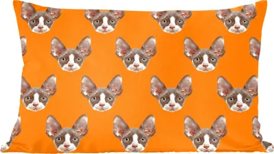 Produktbild von MuchoWow® Zierkissen Sofakissen Wohnzimmer Dekokissen 60x40 cm Tier - Orange - Muster - Kopfkissen - Polster mit Foto