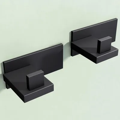 Produktbild von Mai & Mai Kleiderhaken 2 Stück Wandgarderobe Wandhaken aus Edelstahl Garderobenleiste Garderobenhaken 8cm Matt schwarz Stalo-06