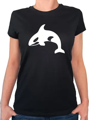 Produktbild von Huuraa Damen T-Shirt Orka Killerwal XS Black Bio Baumwolle Fairtrade Damenshirt Geschenkidee