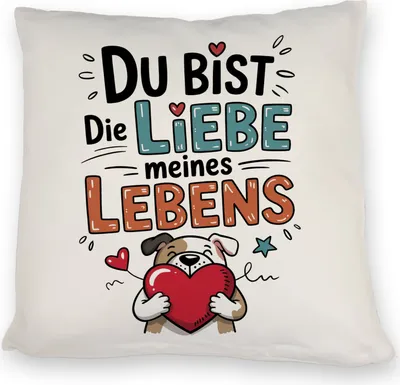 Produktbild von Bulldogge mit Herz Liebe meines Lebens Kissen für Tierliebhaber