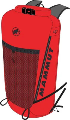 Roter Rucksack "Aenergy 18" von Mammut; geeignet für Wandern; mit Netzfach und verstellbaren Trägern.