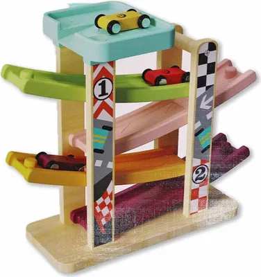 Produktbild von Auto Rennbahn Holz zum Lernen für Kinder - ca. 25 cm
