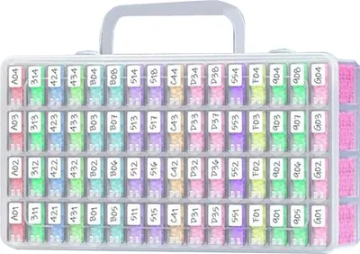 Produktbild von Aufbewahrungsbox für Perlen, großes Fassungsvermögen, mehrere Fächer, transparentes Design, Aufbewahrungsbehälter für Strassmalerei