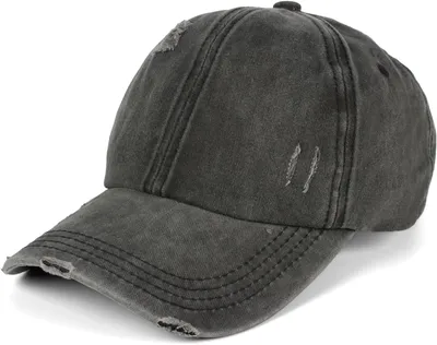 Immagine prodotto di styleBREAKER Berretto da baseball con coda di cavallo da donna in look  distrutto | Berretto estivo monocolore con chiusura a velcro e cinturino incrociato | Berretto con visiera regolabile in cotone