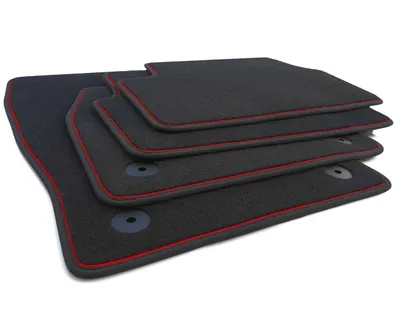 Produktbild von Fußmatten Seat Arona (ab 2017) FR Original  Autoteppich Zubehör Velours, Zierband Rot
