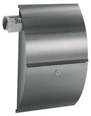 Produktbild von Albert Wandbriefkasten, integriertes Zeitungsfach, Edelstahl, 260 x 40 mm