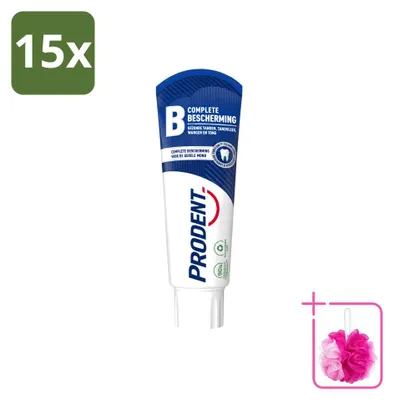 Immagine prodotto di 15 tubetti di dentifricio Prodent Complete Protection con tecnologia Pro-Zinc - 75 ml - confezione risparmio - 15 pezzi