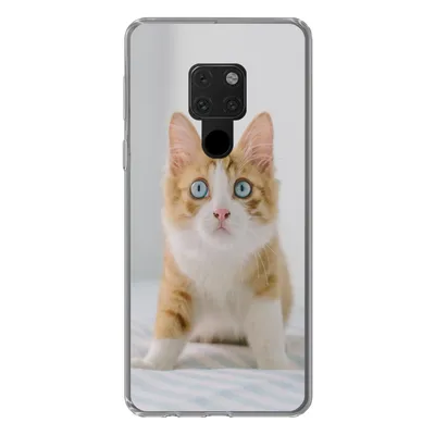 Produktbild von MuchoWow® Handyhülle Schutzhülle Hülle für Huawei P40 Lite Kätzchen - Blau - Orange - Mädchen - Jungen - Kind Silikon Softcase Handy Hülle - Handy