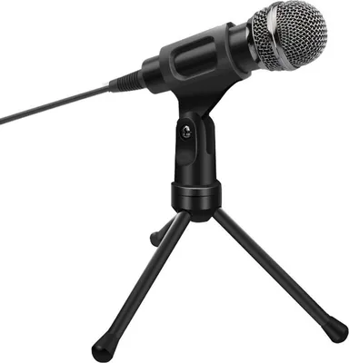 Image de Equip Microphone de table mini stéréo avec 3.5mm AUX 1.80m noir