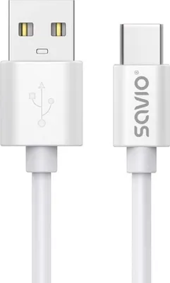 Produktbild von USB Kabel 2 m USB 2.0  USB A - USB C Weiß SAVIO CL-168