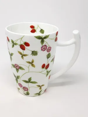 Produktbild von Jumbotasse, Becher MIRELLA Erdbeeren für 500ml Porzellan weiß rot grün TeaLogic