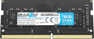 Zdjęcie produktu dla BRAINZAP 16GB DDR4 2133MHz PC4-2133P-SE0-11 SO-DIMM CL15 1Rx8 1.2V, pamięć RAM bez bufora, nie-ECC, dla laptopów i notebooków. Moduł pamięci