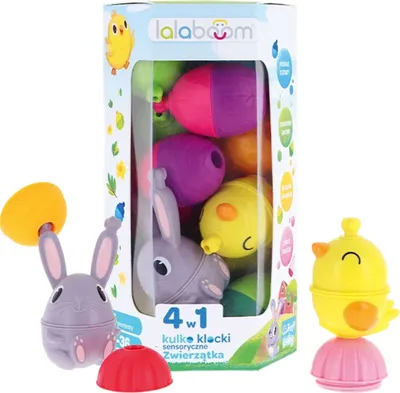 Produktbild von Lalaboom Ball-Blöcke Montessori 4in1 Sinnestiere 24 Stück