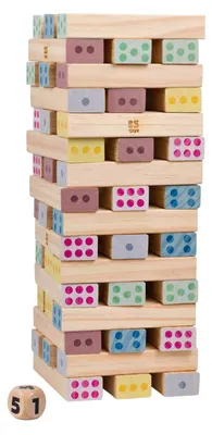 Produktbild von BS Toys Holz Zahlen Turm - Pädagogisches Geschicklichkeitsspiel 46tlg