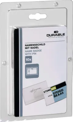 Produktbild von DURABLE Namensschild 40x75mm mit Wellennade 10 St., 860819