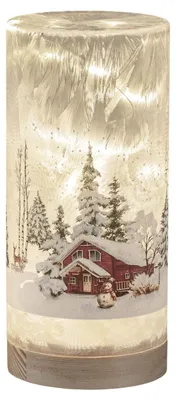 LED Lichtglas Winterlandschaft 20 cm mit Timer