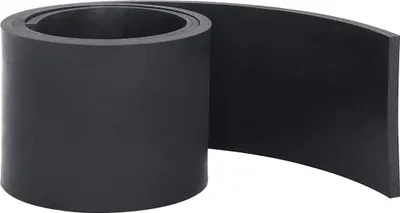 A roll of black rubber sheeting.